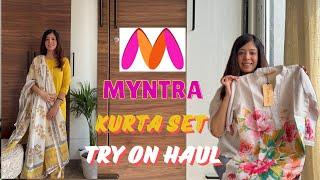 Myntra Kurta set haul | Summer cotton Kurta sets from Myntra 2024 | Myntra try on haul #myntrahaul