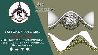 Sketchup tutorial parametric | Space Truss | Frame Structure on Curved Surface