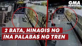 2 bata, hinagis ng ina palabas ng tren | GMA News Feed