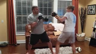 Father and son boxing match