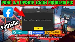 server is busy please try again later.  Error code restricted area l pubg mobile login problem fix