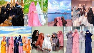 Girls Group Picture|Muslim girl Hijab And Abaya|Hijab best friend dpz|Latest Abaya new Style 2023|