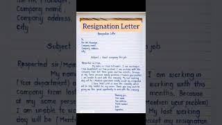 Resignation Letter/Resignation letter for job /#resignation #shorts#letter