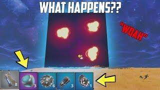 WHAT HAPPENS IF YOU THROW A PORT A FORT, BOOGIE BOMB, AND GRENADS AT THE BLACK CUBE IN FORTNITE?