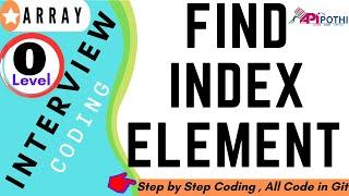 4 Write a Java program to find the index of specific element in an array || APIPOTHI