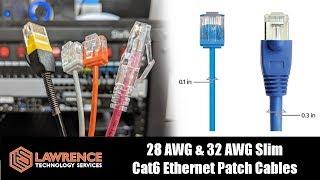Monoprice Slimrun Cat6 Ethernet Patch Cables Compared 28/32 AWG