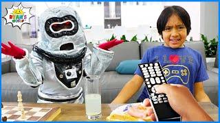 Ryan controls a real life Robot to do all his chores with 1hr skit for kids!