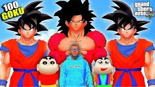 100 GOKU Attack On Franklin & Shinchan in GTA 5 (Hindi) | Decentxpro