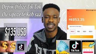 TIK TOK AP PEYE $135 USD E (Tik tok LITE) AP PEYE POU TAN OU PASE AP GADE VIDEO, KOB SAA TWO FASILLL