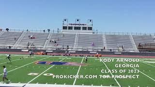 KODY ARNOLD - RAY GUY PROKICKER.COM TOP PROSPECT CAMP 2020 - KICKOFFS