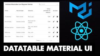 DATATABLE Básico con MATERIAL UI en React JS || Material Design || Tutorial en Español (2020)