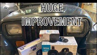 Jeep YJ Speakers and Radio Upgrade! Replace that Old Factory System