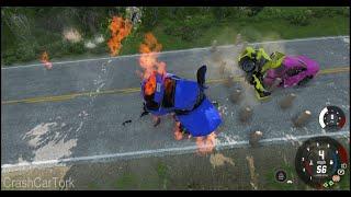 BeamNG Drive Crash cars 29, Cars vs Bollards, Crash, Сrash test