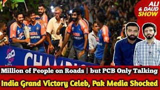 OMG India WC Victory Prade Shocked Pak Media Millions of People on Road | PCB Only Talking