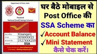 Post Office के Sukanya Samriddhi Account का Account Balance v Mini Statement कैसे चेक करें।