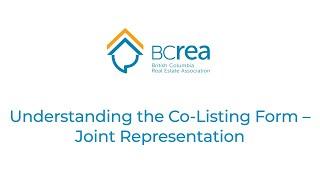 Understanding the Co-Listing Form – Joint Representation