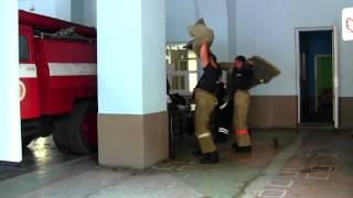 Fire department in Ukraine responding to a call.