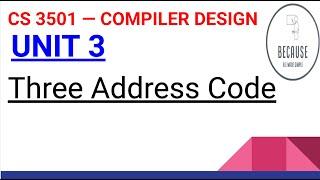 3.8. Three Address Code in Tamil