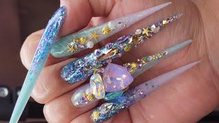 4xl Stiletto Little mermaid ‍️  Nails