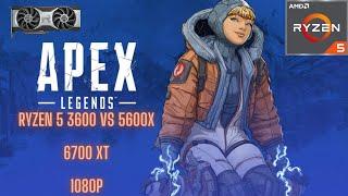 Ryzen 5 3600 vs 5600X -  6700 XT 1080p Apex Legends Gameplay Comparrison