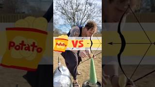  Pringle VS Bow & Arrow  Archery trick shot. #archery #shorts #fyp #trickshot #fypp