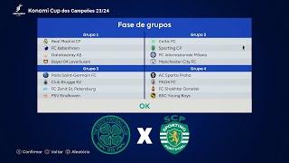 PES 2021 Celtic x Sporting (1º Jogo - Konami Cup dos Campeões 2023/ 2024) - Manual/ FUMA