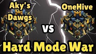 Aky's Dawgs vs OneHive REMATCH  LIVE NOW | Hard Mode War | Clash of Clans