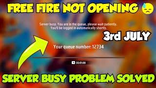 FREE FIRE NOT OPENING | SERVER BUSY | NETWORK CONNECTION ERROR | 3rd JULY PROBLEM | GW ADNAN