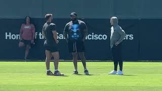 49ers All-Pros reunited: Trent Williams, Nick Bosa, CMC all back at the facility with Brock Purdy