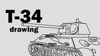 Draw T-34 Russian Tank Step by Step Tutorial