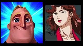 Mr Incredible becoming canny with Baki waifus