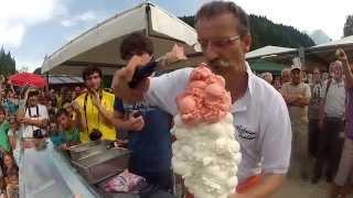 Most ice cream scoops balanced on a cone 'Guinness World Record' By Dimitri Panciera