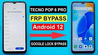 TECNO POP 6 PRO FRP BYPASS | ANDROID 12 | NEW SOLUTION 2023 | TECNO POP 6 PRO BE8 GOOGLE LOCK BYPASS