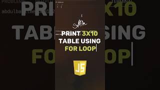 Print multiplication table using for loop in javascript | Interview Questions & Algorithm | #shorts