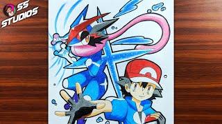 How To Draw Ash and Greninja Pokémon together | Pokémon Drawing Part-2