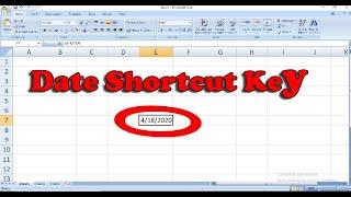 Date Shortcut In Excel | Date Format Shortcut Key In Excel | Shortcut Key Of Date In Excel