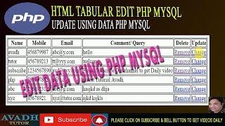 how to edit data using php using html table | update data using php mysql | php mysql tutorial