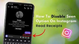 How To Turn off Read Receipts on Instagram dms | Remove Seen Option on Instagram Telugu