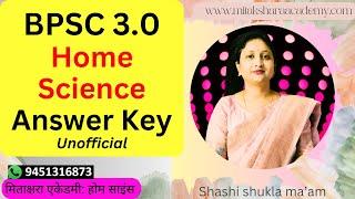 Answer Key of BPSC PGT Home Science TRE 3.0  & Solved Question Paper by Mitakshara Academy