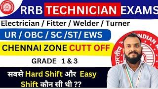 RRB TECHNICIAN CHENNAI ZONE CUT OFF | RAILWAY TECHNICIAN CUT OFF  | RRB TECHNICIAN GRADE-3 CUT OFF |