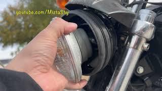 how to replace head lamp light bulb on a harley