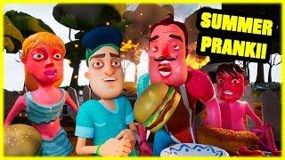 SPICY SUMMER HAMBURGER FAMILY BARBECUE PRANK - Hello Neighbor Mod