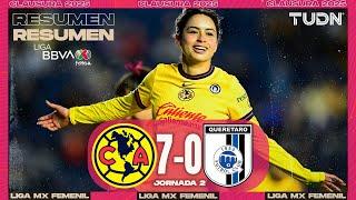 Resumen y goles | América 7-0 Querétaro | Liga MX Femenil - J2 CL2025 | TUDN