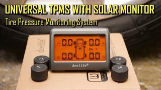 Install Tire Pressure Monitoring System with Solar Monitor with 4 Wheel Tyre External Sensor Deelife