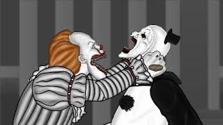 Pennywise VS Art The Clown  Epic battle battle of clowns (drawing cartoon 2) 