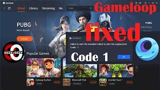 Gameloop Error Code 1 Fixed.. 100% working. COD mobile or PUBG