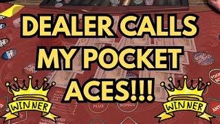 HEADS UP HOLD 'EM (ULTIMATE TEXAS HOLD 'EM) in LAS VEGAS!  DEALER CALL MY POCKET ACES! #poker