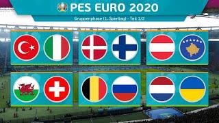 PES 2020 - EURO 2020: GRUPPENPHASE 1. SPIELTAG! (1/2) | Folge 1