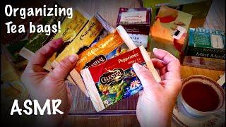 ASMR Organizing Tea Bags! (No talking) Paper & plastic crinkles~ tea bag arranging in compartments.