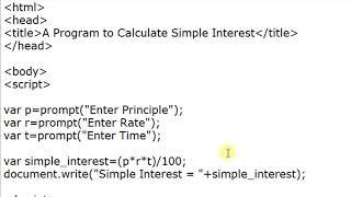 Simple Interest Calculation in JavaScript in Hindi | By : Anu Monga